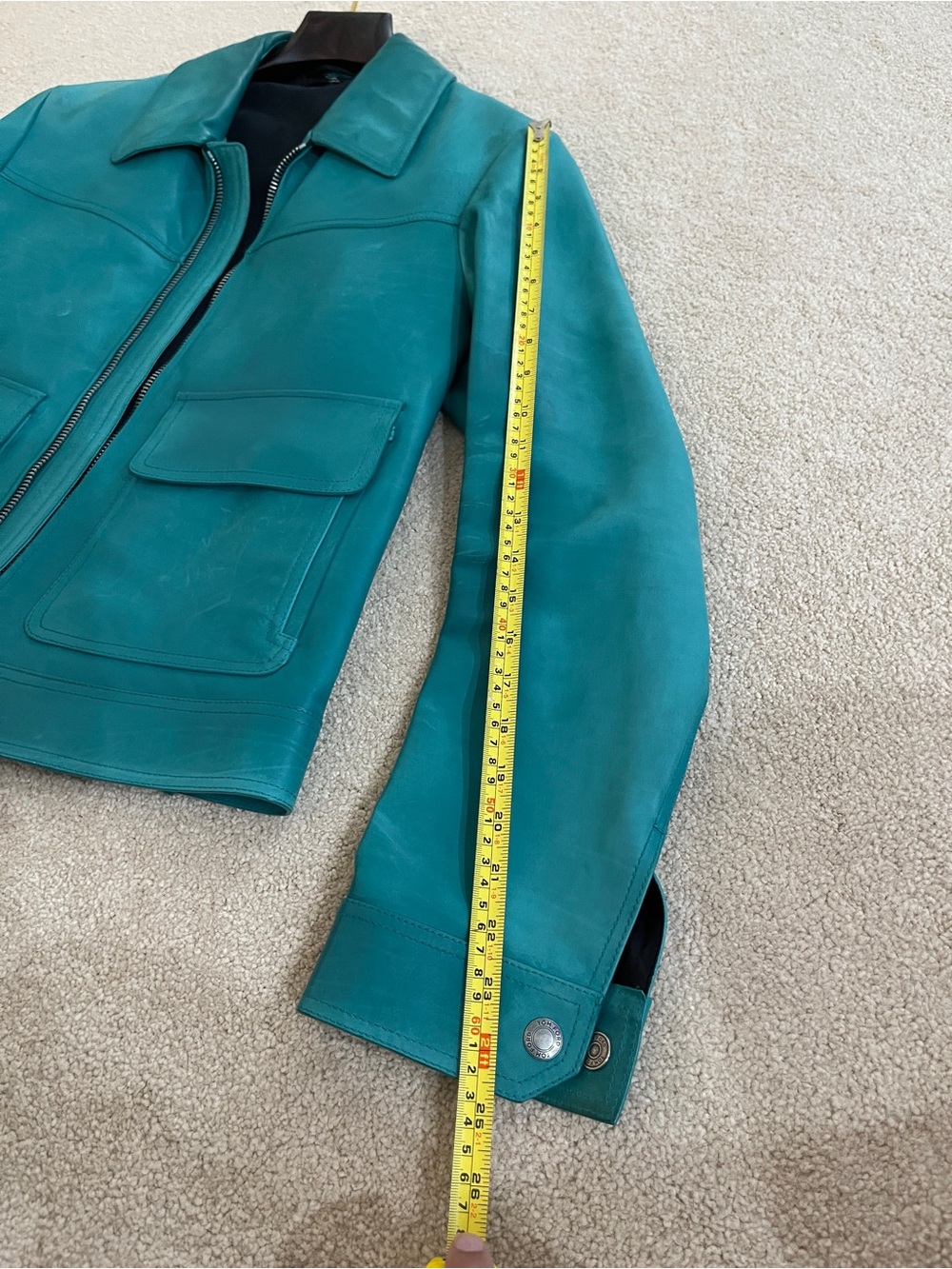 Tom Ford Rare Teal Green Leather Jacket - Used - Picture 8 of 13